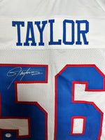 Lawrence Taylor "LT" LB New York Giants Hand Signed Home White Jersey w/COA PSA