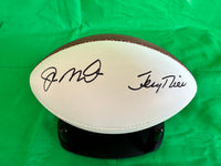 HOF JOE MONTANA & JERRY RICE 49ers Hand Signed Wilson Mini Logo Ball W/COA