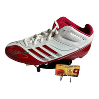 Mac Jones QB Patriots Hand Signed Adidas Field Cleat Red w/COA