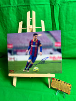 Lionel Messi “22 FIFA MVP” Hand Signed 8x10 Photo w/COA