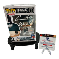 Carson wentz Hand Signed Philadelphia Eagles Funko POP # 74 W/COA