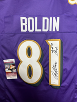 Anquan Boldin WR Baltimore Ravens Hand Signed Home Purple Jersey w/COA JSA