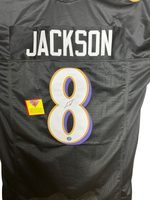 Lamar Jackson QB Baltimore Ravens Hand Signed Home Jersey w/COA