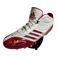 Mac Jones QB Patriots Hand Signed Adidas Field Cleat Red w/COA