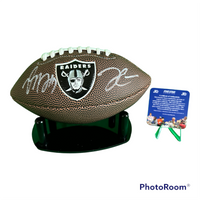 Derek Carr & Davante Adams Hand Signed Raiders Mini Logo Ball W/COA