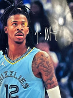 Ja Morant Hand Signed Grizzlies 8x10 Photo w/COA