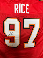 Simeon Rice DE of Tampa Bay Buccaneers Hand Signed Home Jersey w/COA