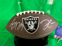 Derek Carr & Davante Adams Hand Signed Raiders Mini Logo Ball W/COA