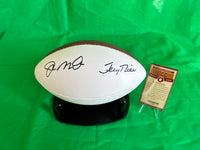 HOF JOE MONTANA & JERRY RICE 49ers Hand Signed Wilson Mini Logo Ball W/COA