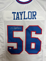 Lawrence Taylor "LT" LB New York Giants Hand Signed Home White Jersey w/COA PSA