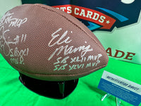 Eli Manning, Ottis Anderson & Phil Simms Hand Signed NFL Official Ball w/COA