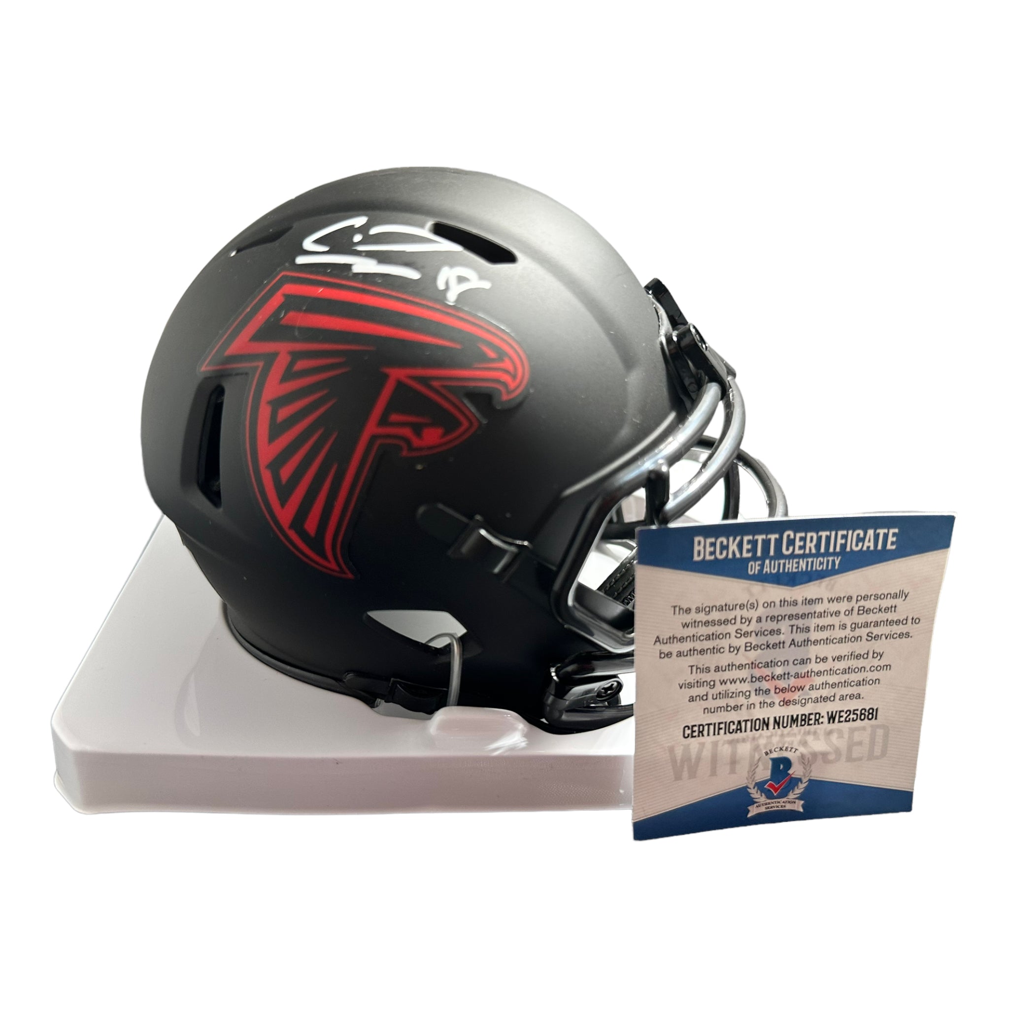 Calvin Ridley - WR Atlanta Falcons Hand Signed Eclipse Mini Helmet W/C