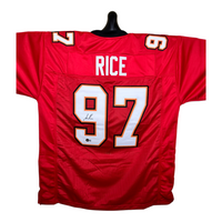 Simeon Rice DE of Tampa Bay Buccaneers Hand Signed Home Jersey w/COA