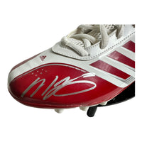 Mac Jones QB Patriots Hand Signed Adidas Field Cleat Red w/COA