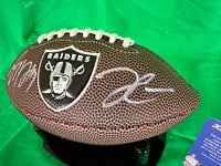 Derek Carr & Davante Adams Hand Signed Raiders Mini Logo Ball W/COA