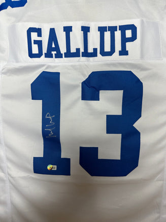 Michael Gallup Signed Cowboys White Jersey (Beckett COA) Dallas 2018 3 –